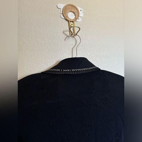 Vintage St. John Evening by Marie Grey Santana Knit Blazer Jacket Sz 12 Black - Picture 8 of 9